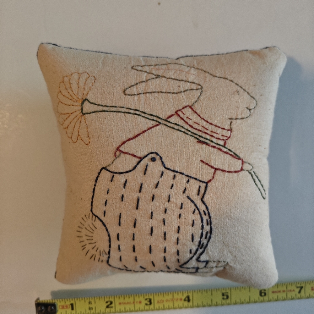 Embroidered Rabbit Pillow - Picture 3 of 4